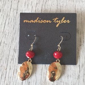 Madison Tyler Red &Gold Earrings